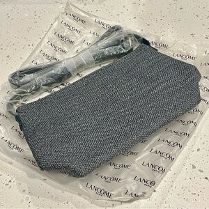 Lancome Gray Woven Crossbody Pouch with Strap